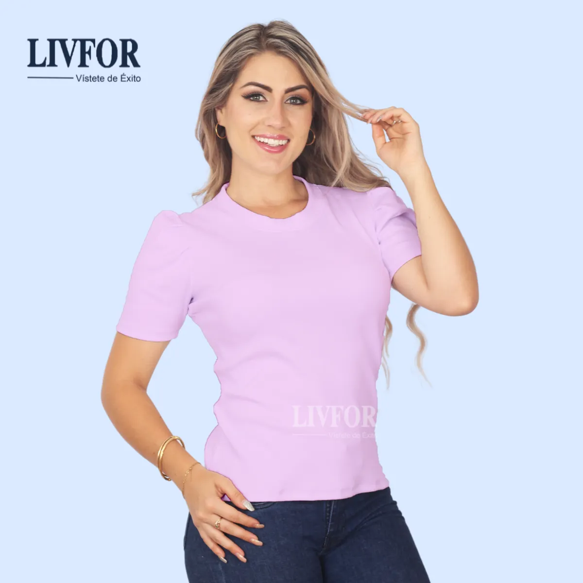 GENERICO - POLO PRINCESA MANGA CORTA LILA