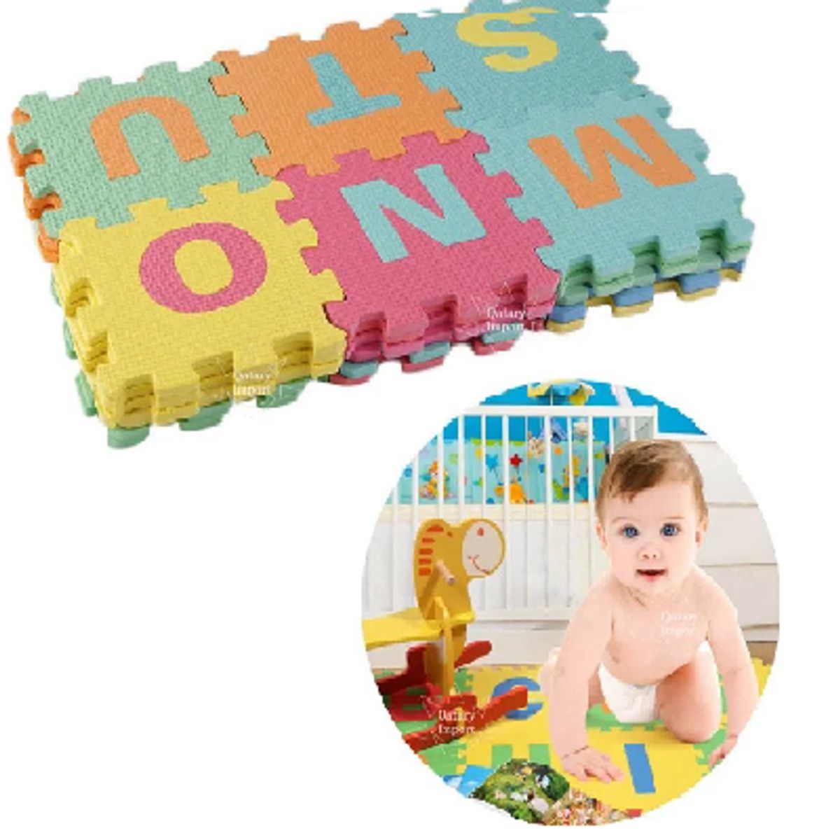 GENERICO - PACK 20-Piso alfombra goma eva armable didactico para bebe