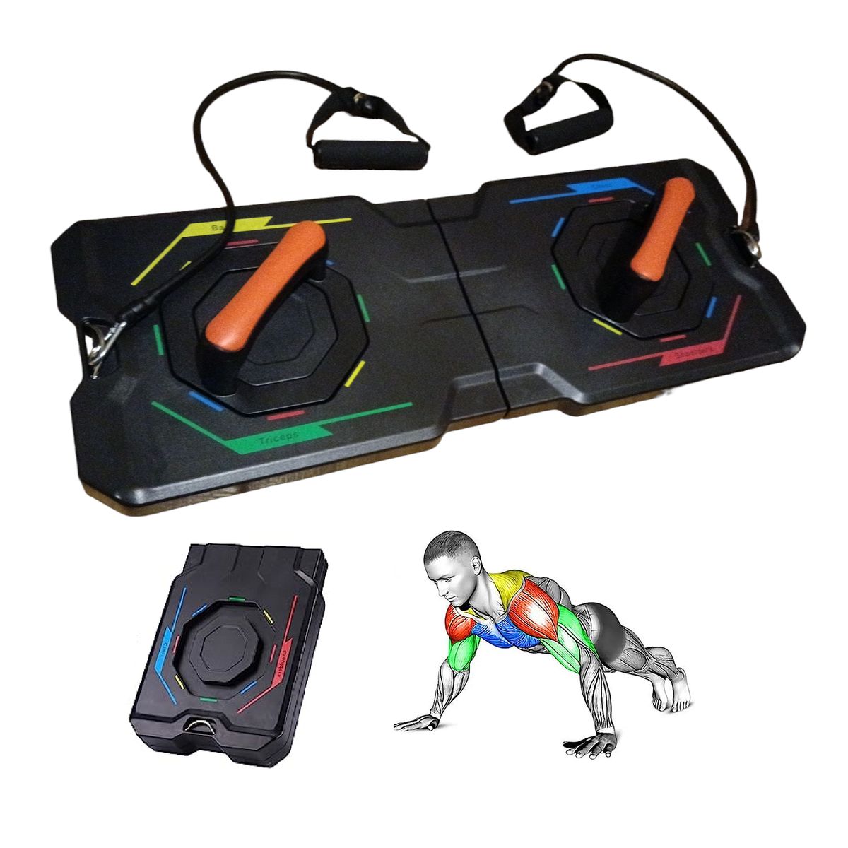 GENERICO - Push Up Bar Board Tablero Multifunción Planchas  Ligas