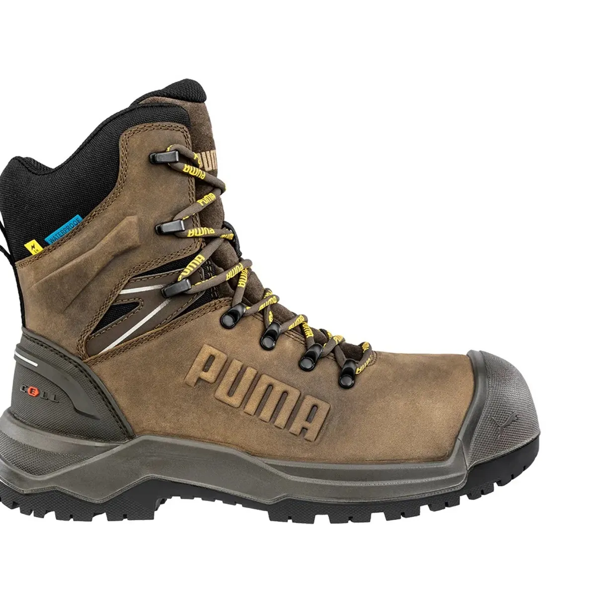 PUMA SAFETY - BOTA DE SEGURIDAD IRON HD BROWN 8 MID ASTM PUMA