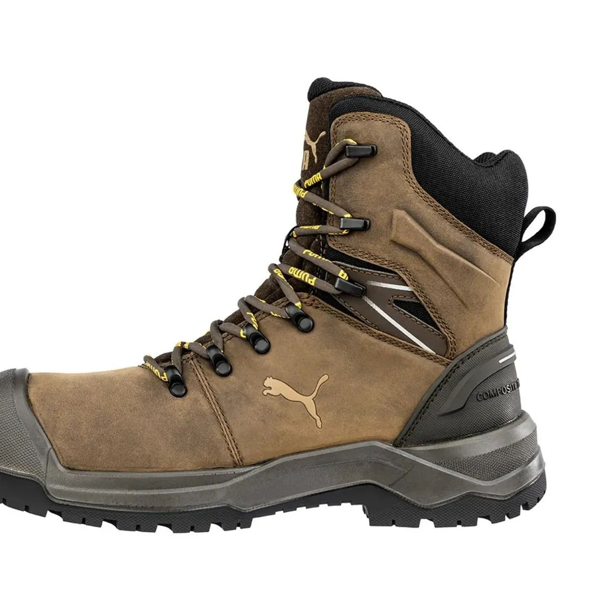 PUMA SAFETY - BOTA DE SEGURIDAD IRON HD BROWN 8 MID ASTM PUMA