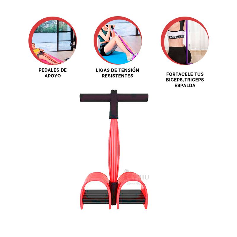 GENERICO - Cinta para Hacer Abdominales Color Rojo Y+MiniAgenda
