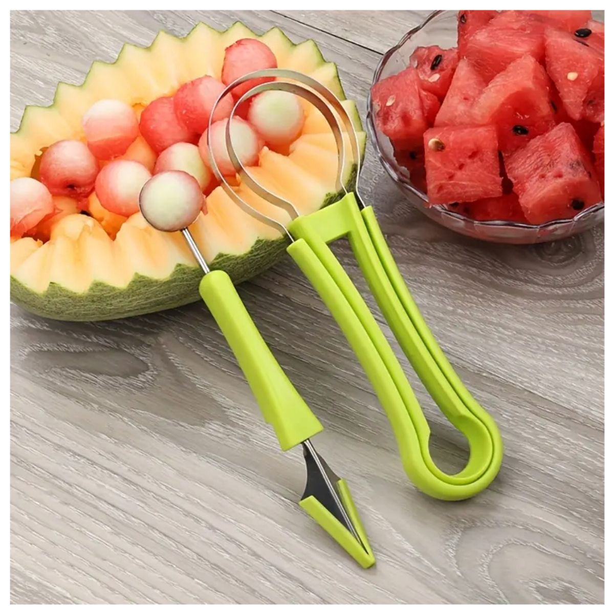 GENERICO - Set Cortadores de Frutas 4 en 1 de Acero Inoxidable