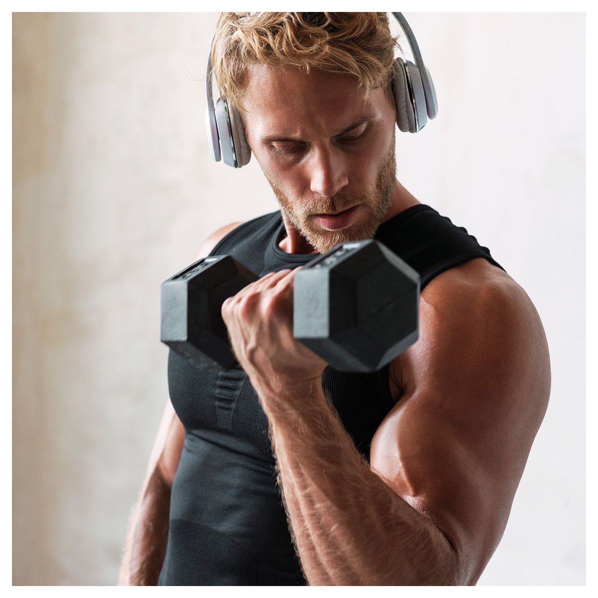 ATLETIS - Par de mancuernas hexagonales de caucho Atletis de 5kg