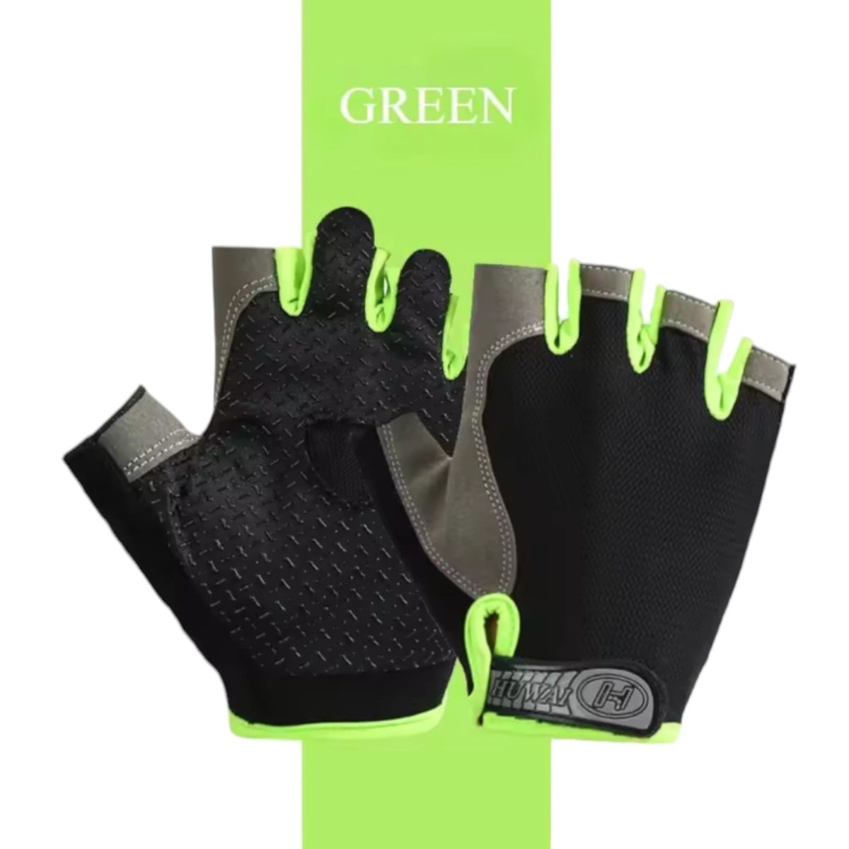 GENERICO - GUANTES DEPORTIVOS GYM - CICLISMO Verde XL
