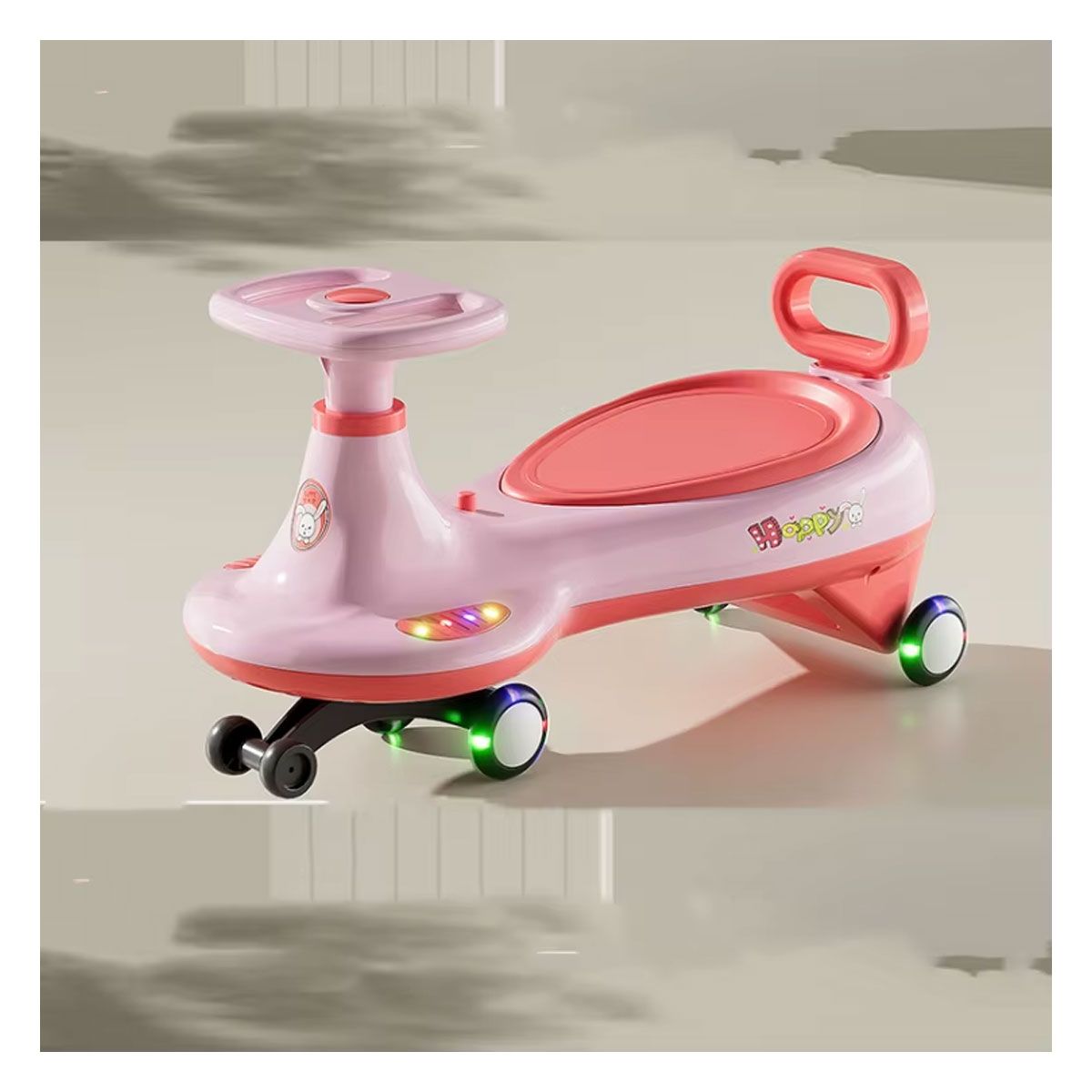 GENERICO - Carrito Cochesito Infantil De Arrastre Correpasillos Con Luces Rosa