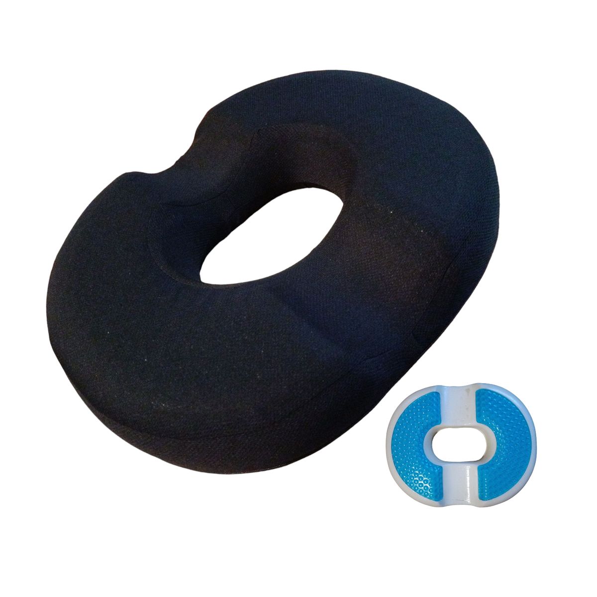 GENERICO - Cojin de Asiento Dona Redondo para Coxis Viscoelastico Con Gel Y Funda