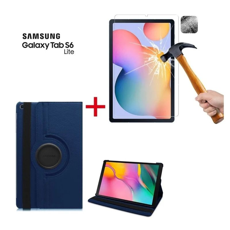 GENERICO - Funda Giro 360° & Mica Vidrio Templado para Samsung Tab S6 Lite P610
