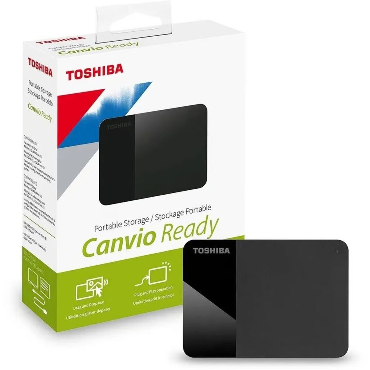 TOSHIBA - Disco Duro externo Toshiba Canvio Ready 2TB HDTP320XK3AA