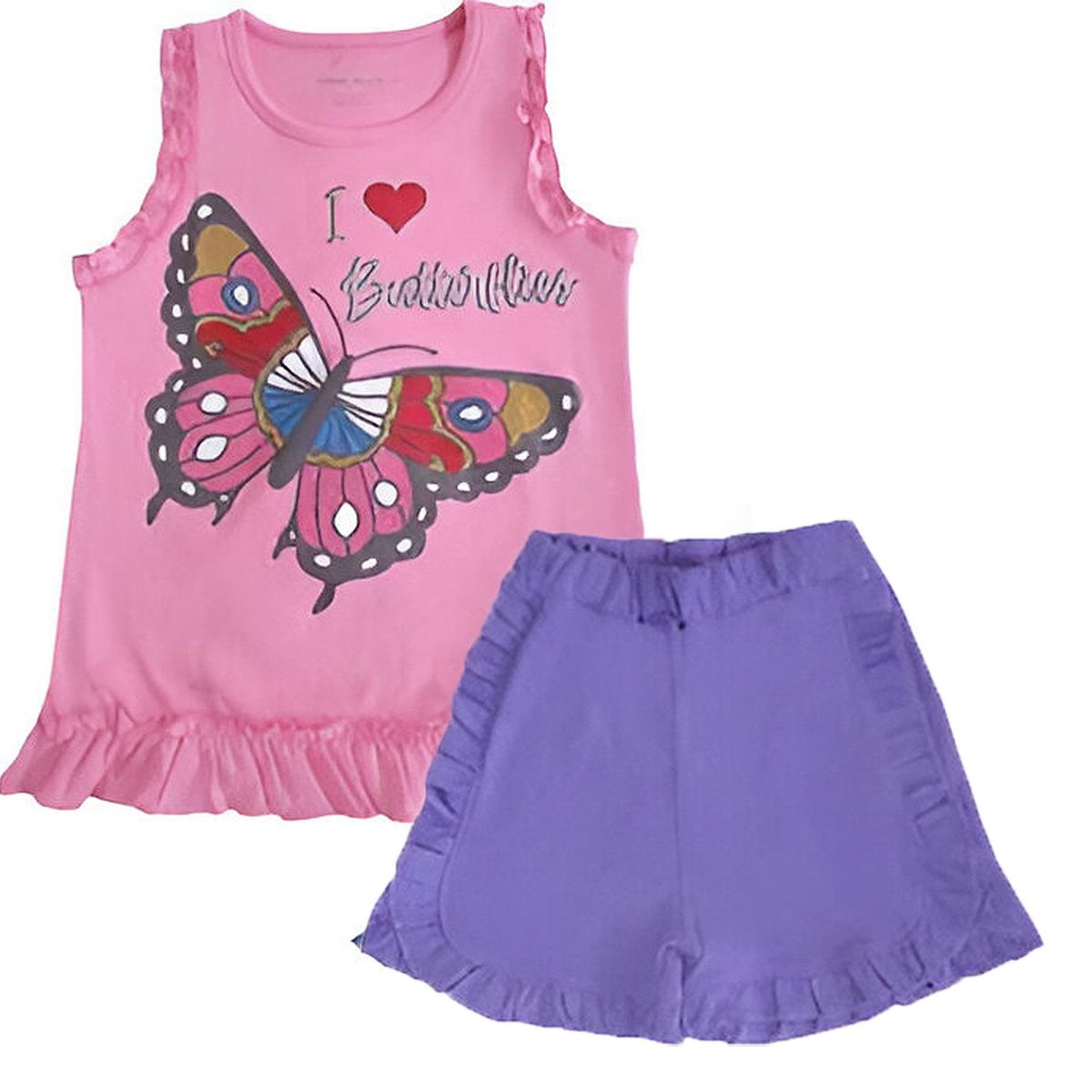 GENERICO - Conjunto Para Bebe Mariposa Chicle de Algodón Pima