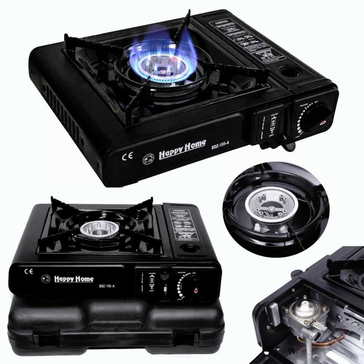 GENERICO - cocina a gas portatil 1 hornilla 2 en 1 picnic camping