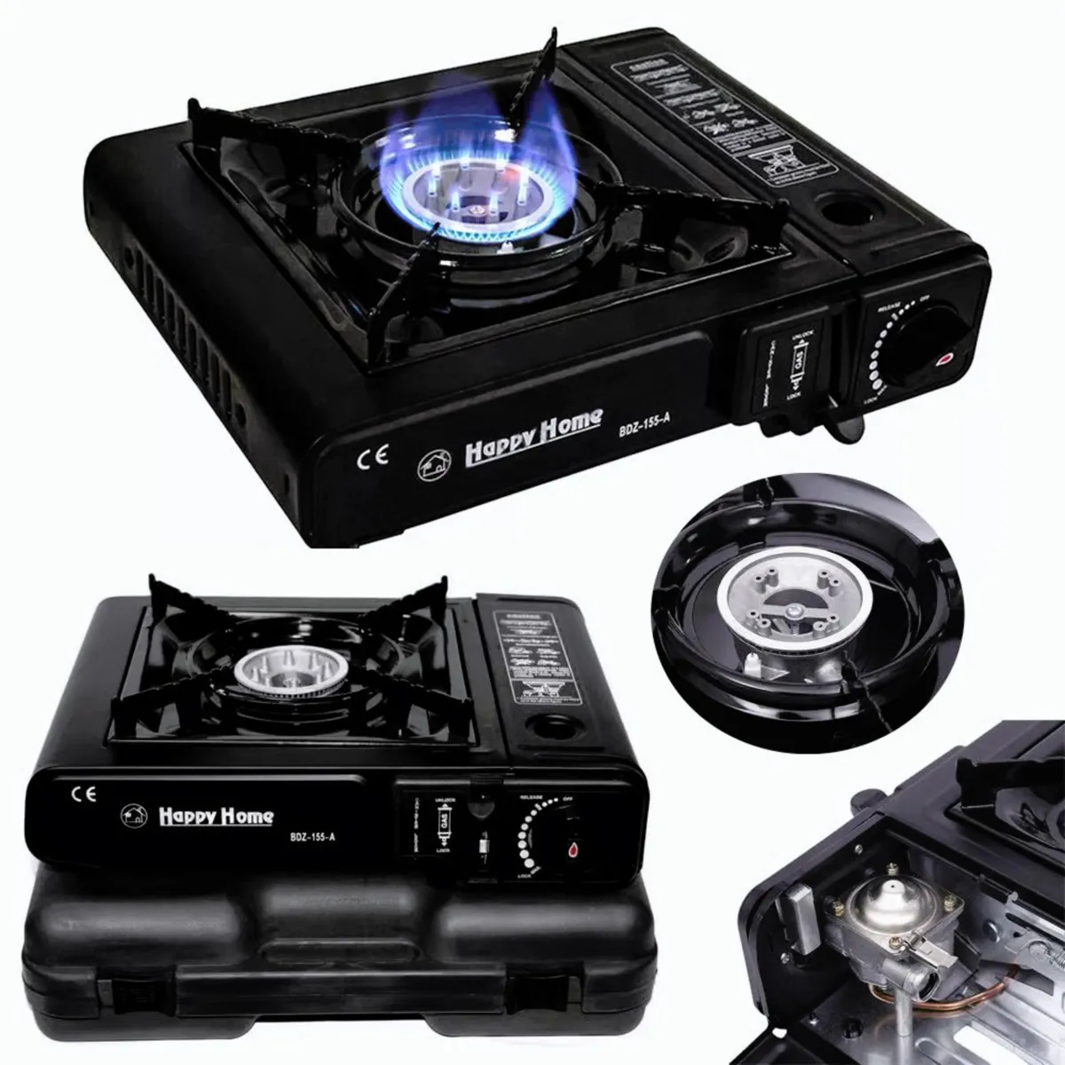 GENERICO - cocina a gas portatil 1 hornilla 2 en 1 picnic camping