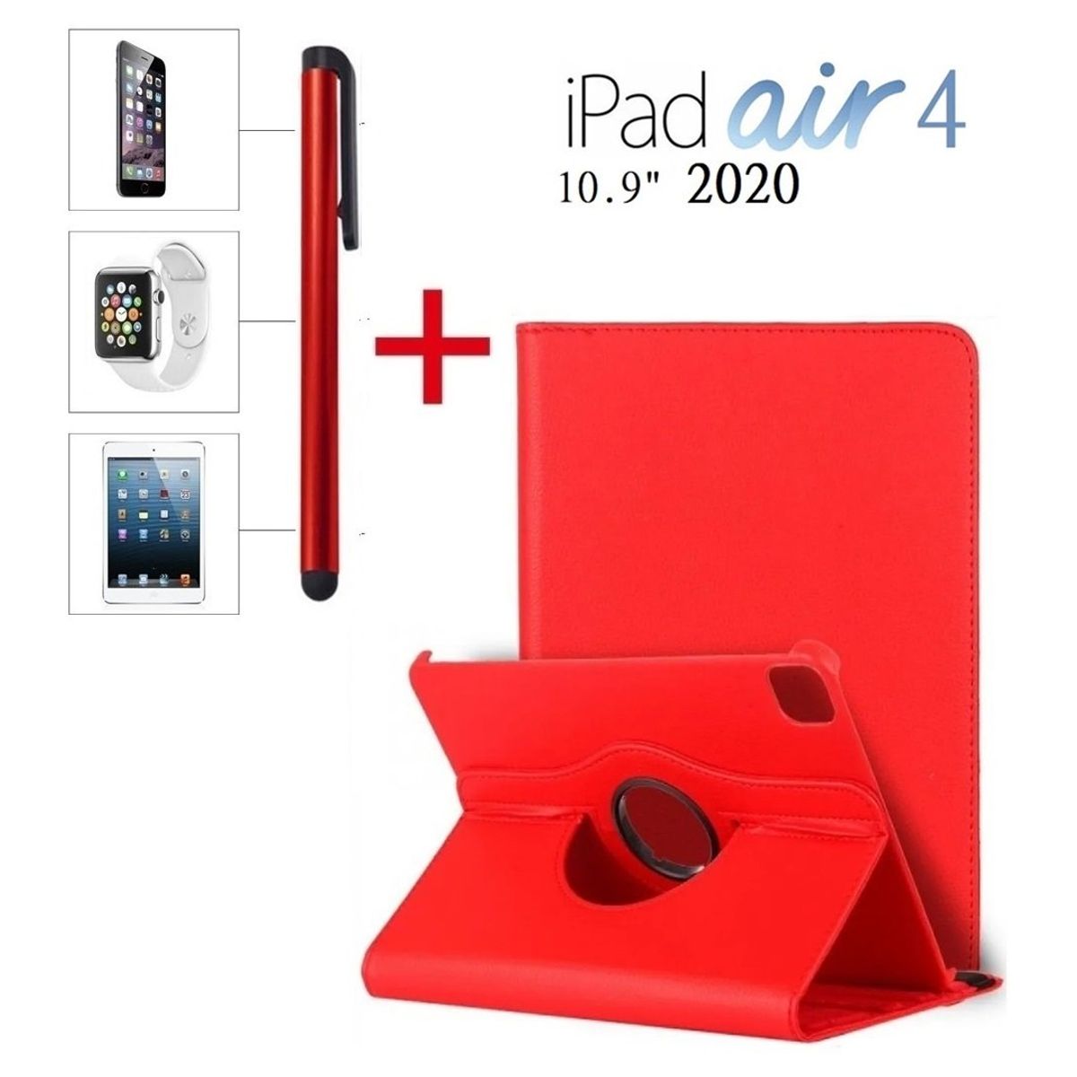 GENERICO - Funda Giratoria 360° + Lapiz Optico Capacitivo iPad Air 4 10.9 2020.