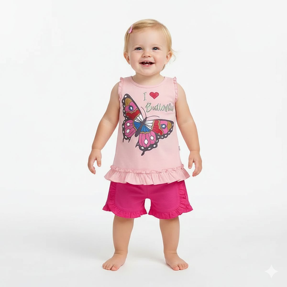 GENERICO - Conjunto Para Bebé Mariposa Melón de Algodón Pima