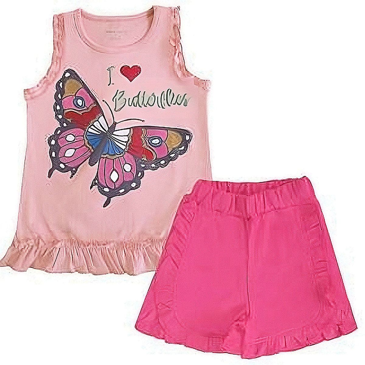 GENERICO - Conjunto Para Bebé Mariposa Melón de Algodón Pima