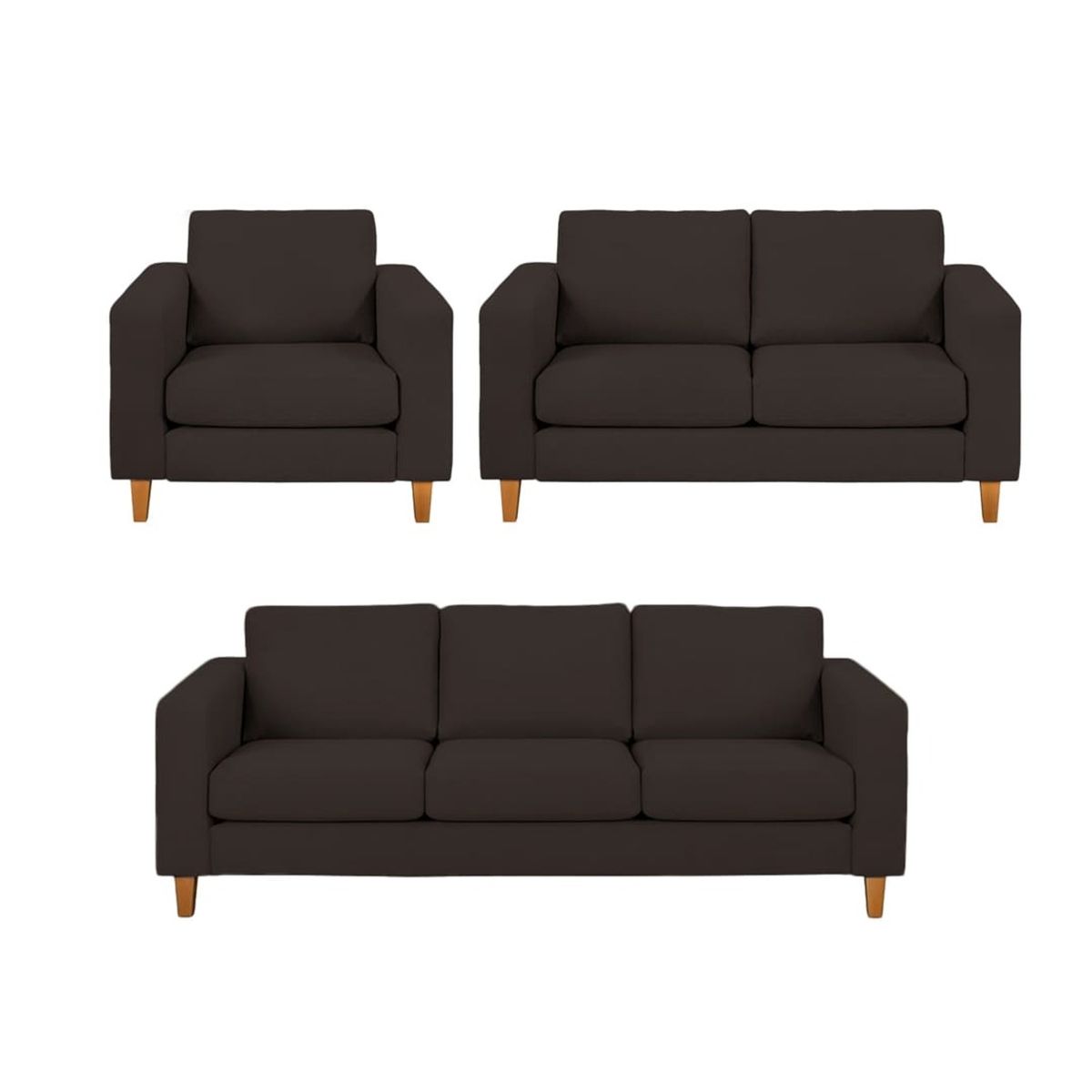 GENERICO - Juego de Sala Milan 3-2-1 Chocolate