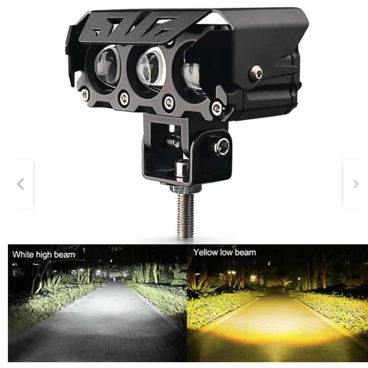 LEDUX - Faro Led Ultra Potente 9D Triple Lupa BlancoAmbar