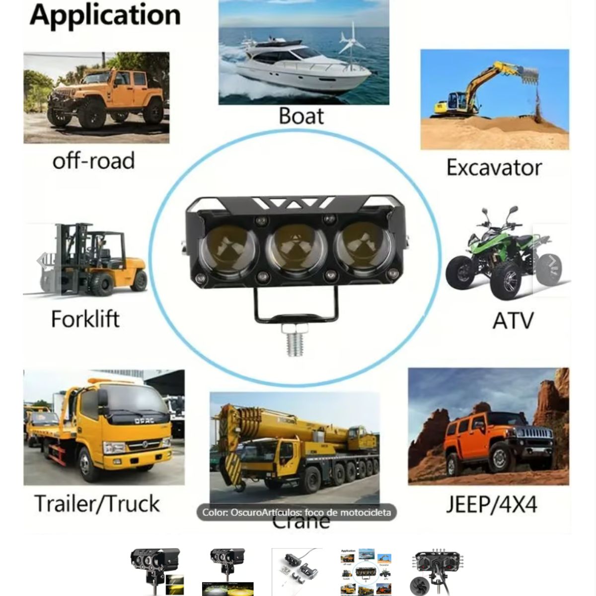 LEDUX - Faro Led Ultra Potente 9D Triple Lupa BlancoAmbar