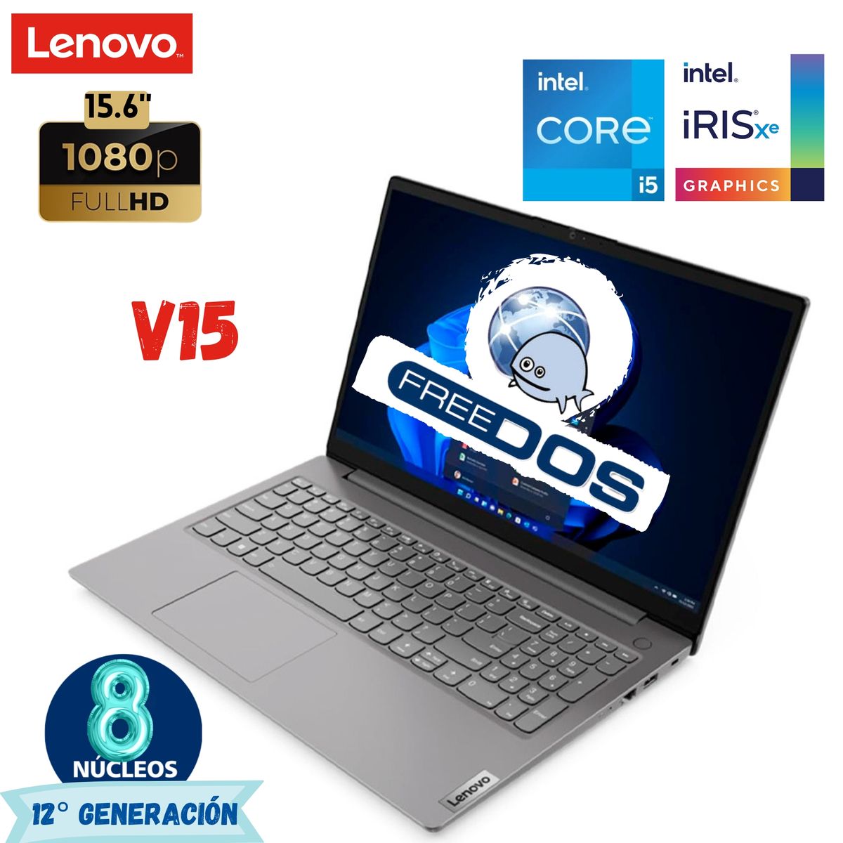 LENOVO - Laptop Lenovo V15 G4 Intel Core I5-13420H 15.6 FHD Ram 8GB SSD 512Gb Free Dos