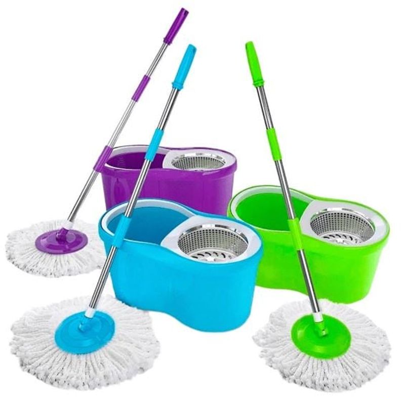 GENERICO - Trapeador GRANDE mapo mágico con escurridor + mapos - giratorio 360°