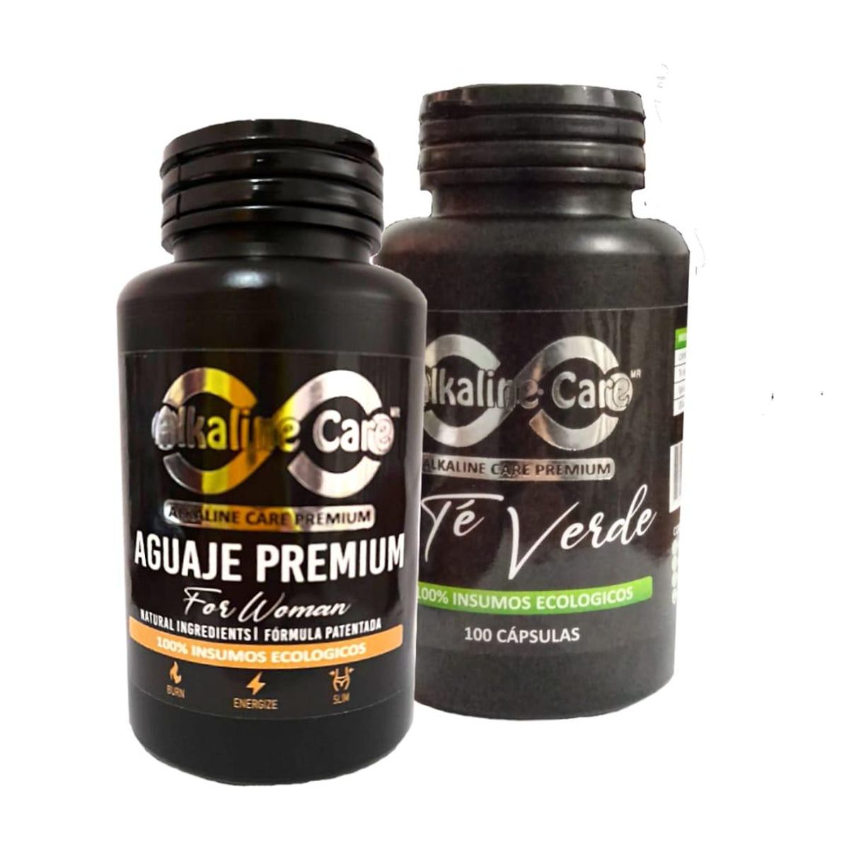 ALKALINE CARE - Aguaje Premium 100 caps + Té verde 100 caps