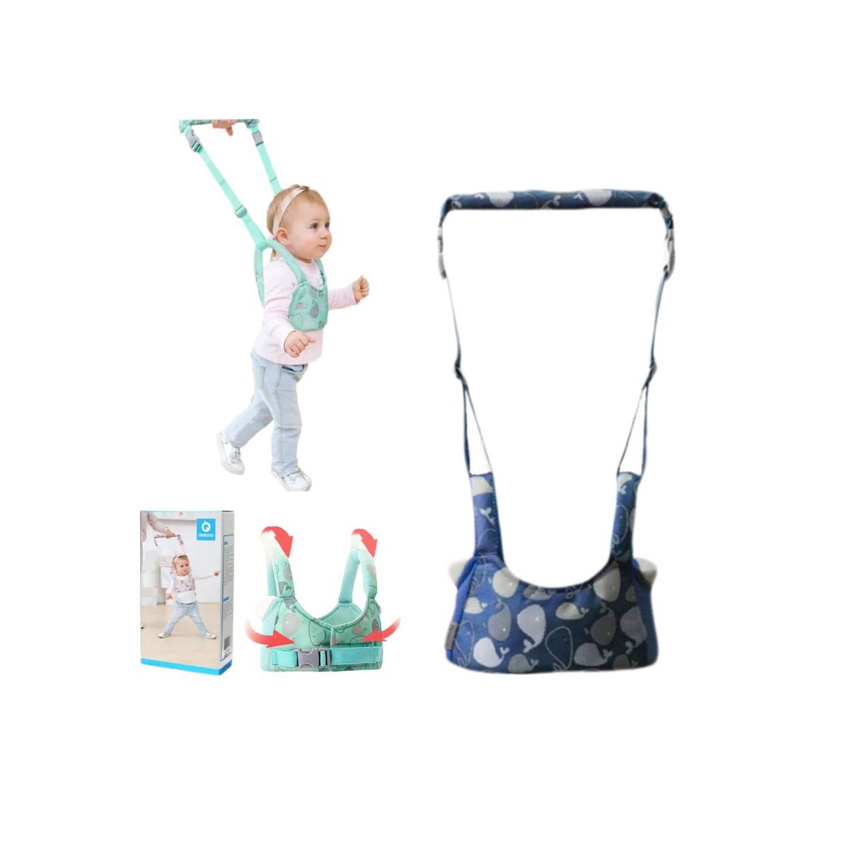 GENERICO - Caminador Ballena para Bebe Arnés 2 en 1 VERDE