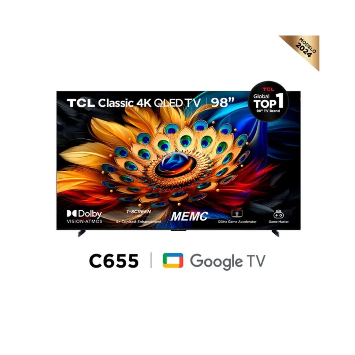TCL - Televisor TCL Smart TV 98 QLED 4K UHD 98C655