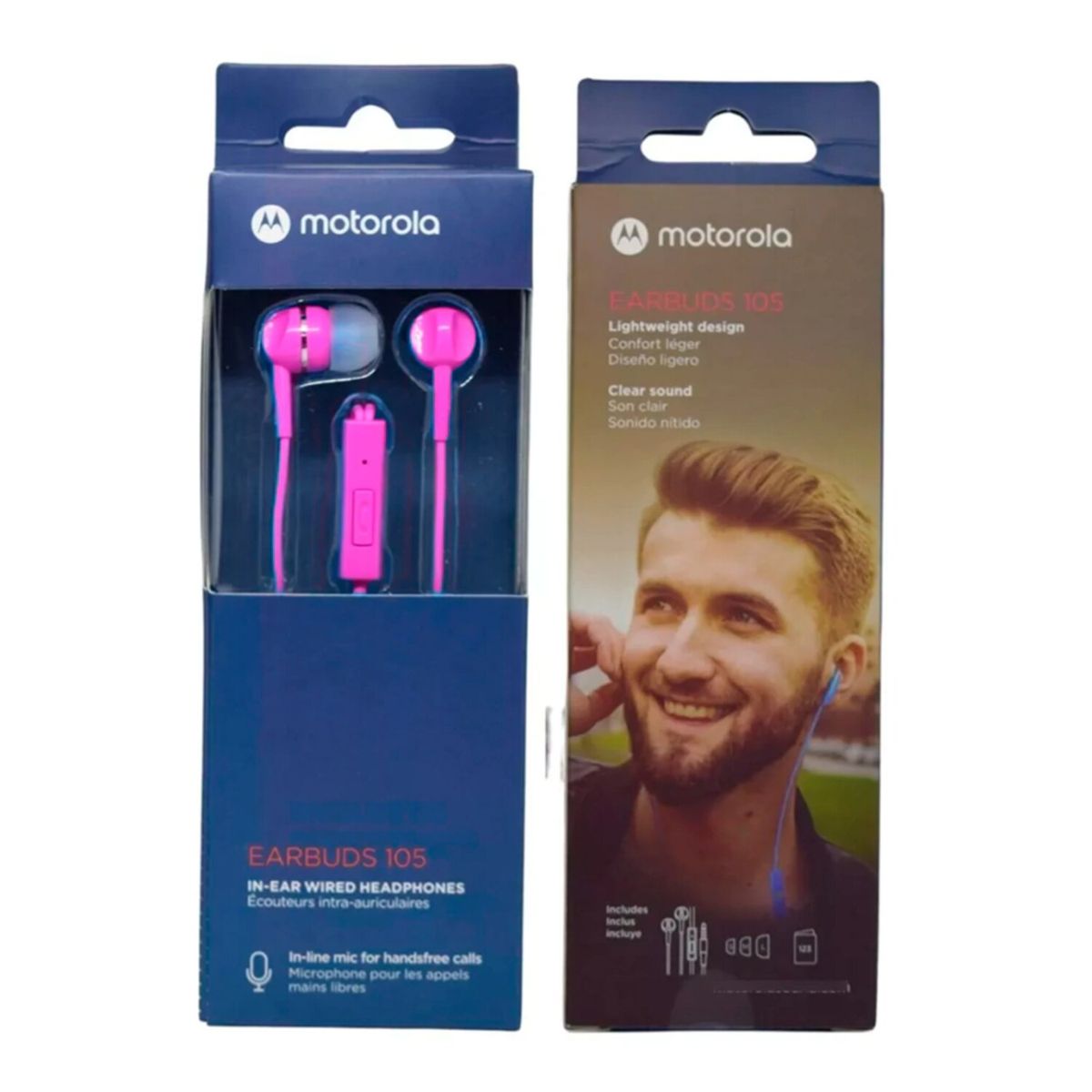 MOTOROLA - Auriculares Motorola In-ear Earbuds 105 Con Microfono Color - Rosado