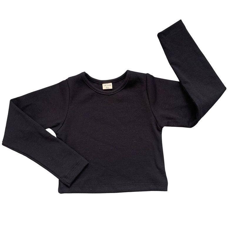 RED CARROT - Top manga larga negro