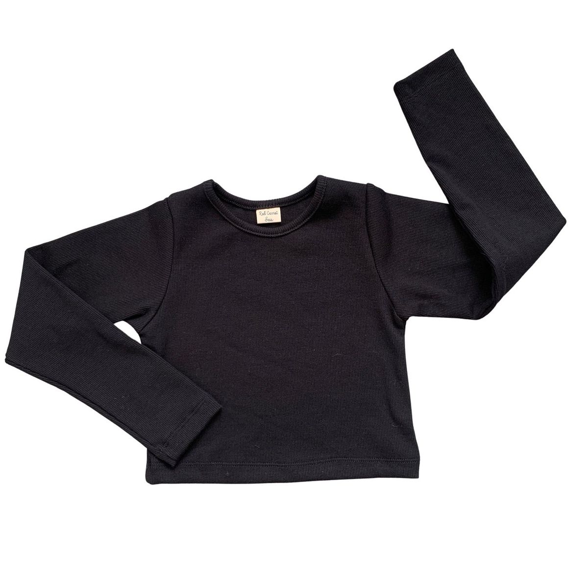 RED CARROT - Top manga larga negro