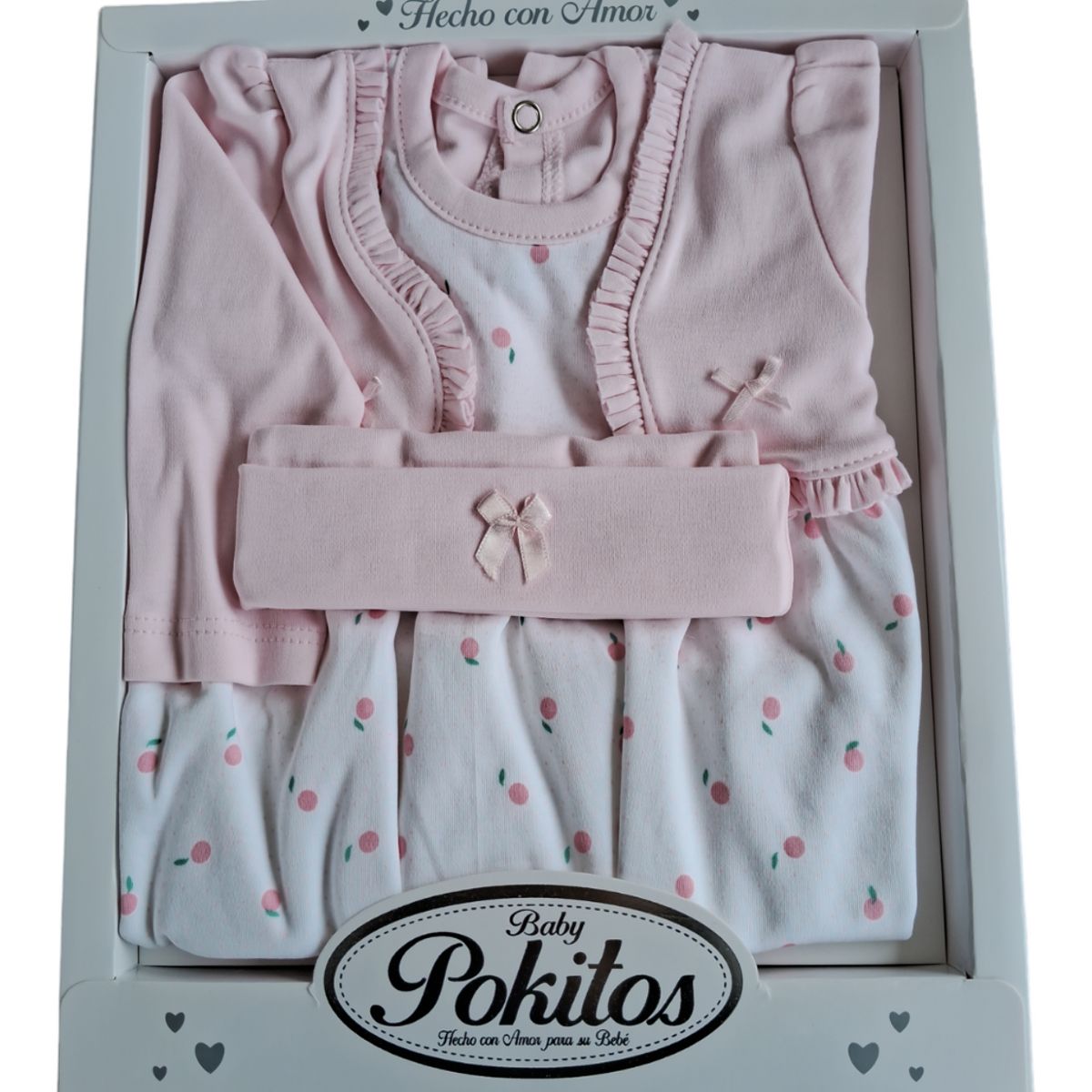 GENERICO - VESTIDO CHALECO 3 PIEZAS PARA BEBE NIÑA