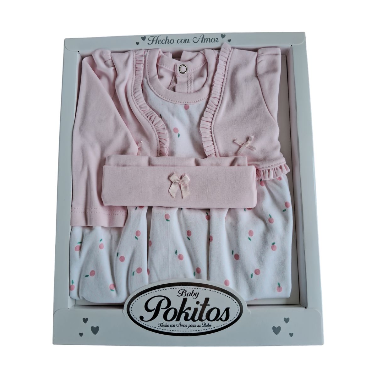 GENERICO - VESTIDO CHALECO 3 PIEZAS PARA BEBE NIÑA