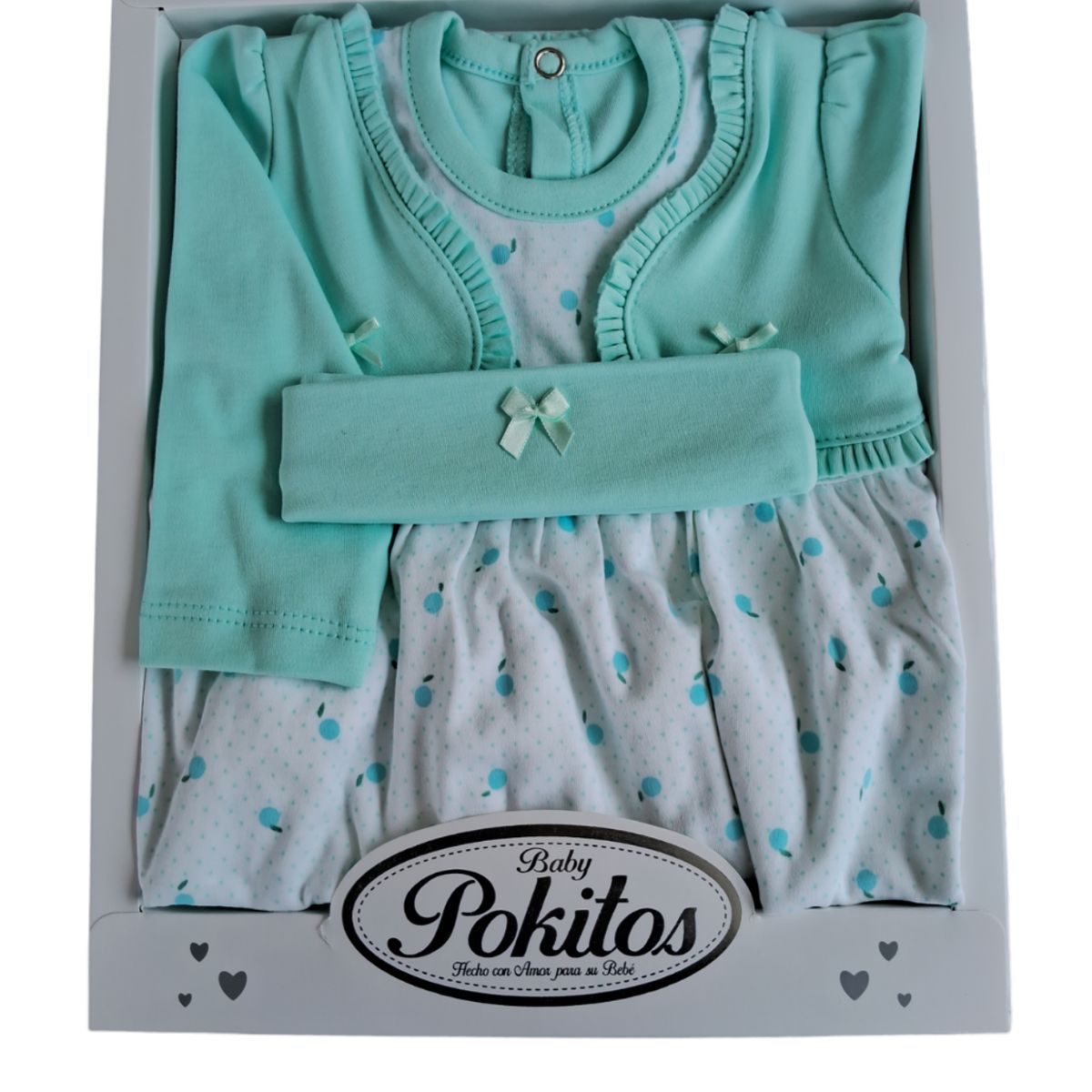 GENERICO - VESTIDO CHALECO 3 PIEZAS PARA BEBE NIÑA