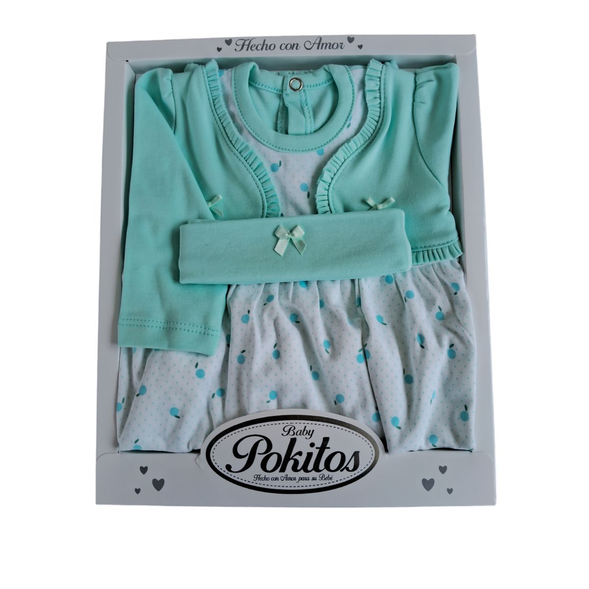 GENERICO - VESTIDO CHALECO 3 PIEZAS PARA BEBE NIÑA