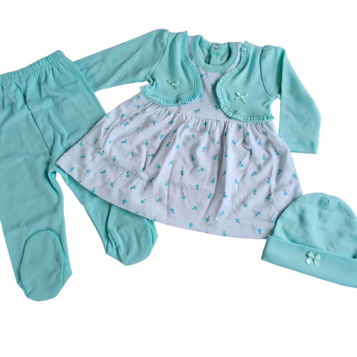 GENERICO - VESTIDO CHALECO 3 PIEZAS PARA BEBE NIÑA