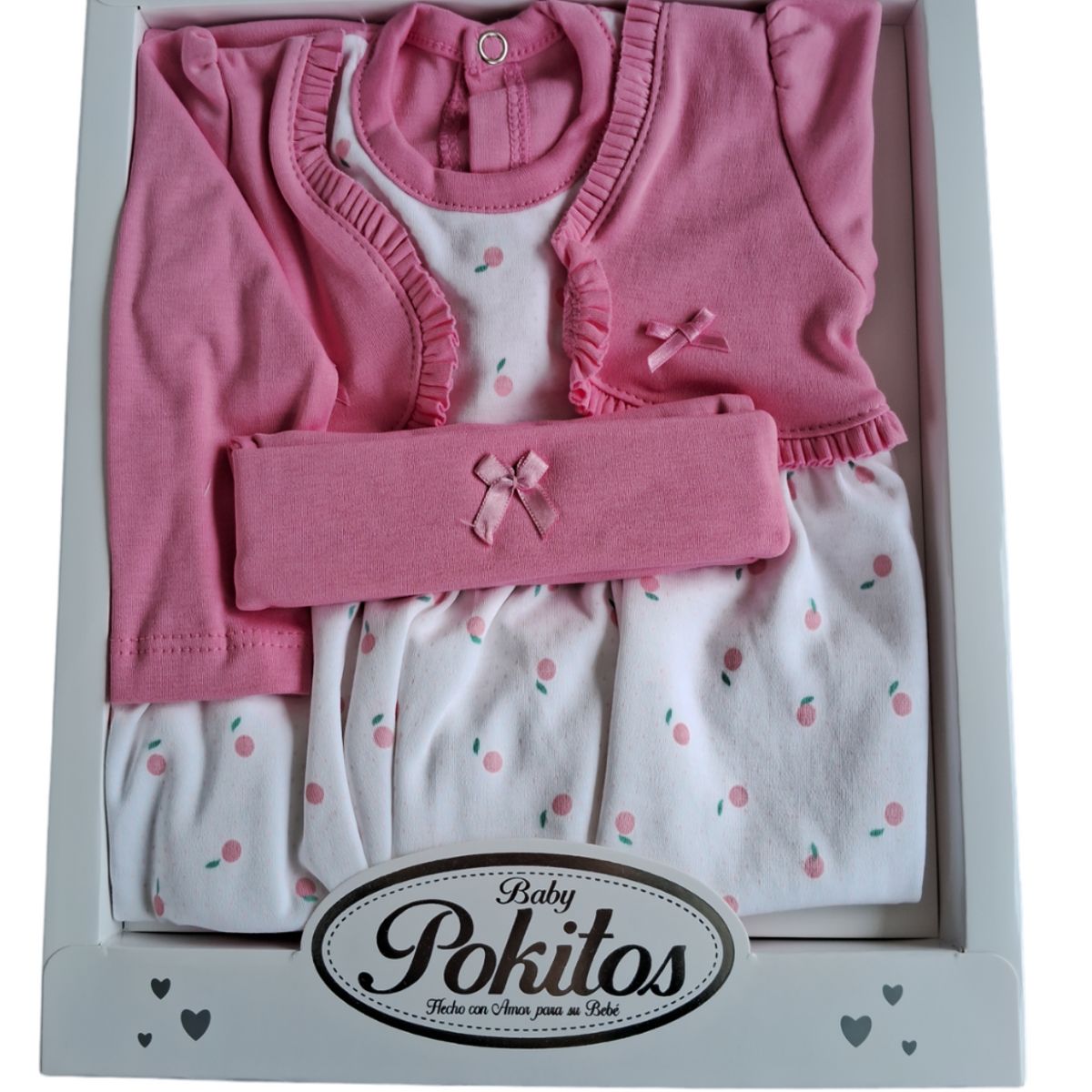 GENERICO - VESTIDO CHALECO 3 PIEZAS PARA BEBE NIÑA