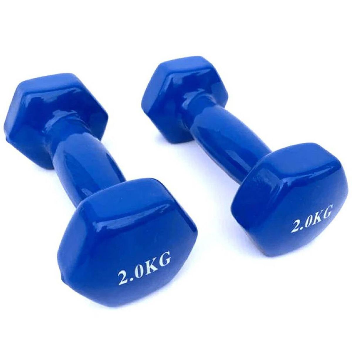 GENERICO - Mancuernas de vinil 2 kg pack 2 unidades azul