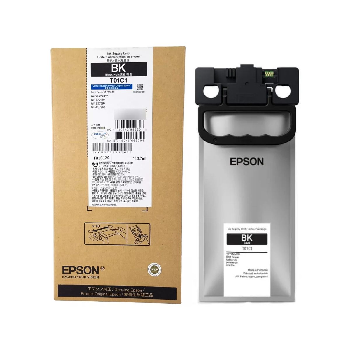 EPSON - Tinta Epson T01C1 Negro T01C120 - 1437ml