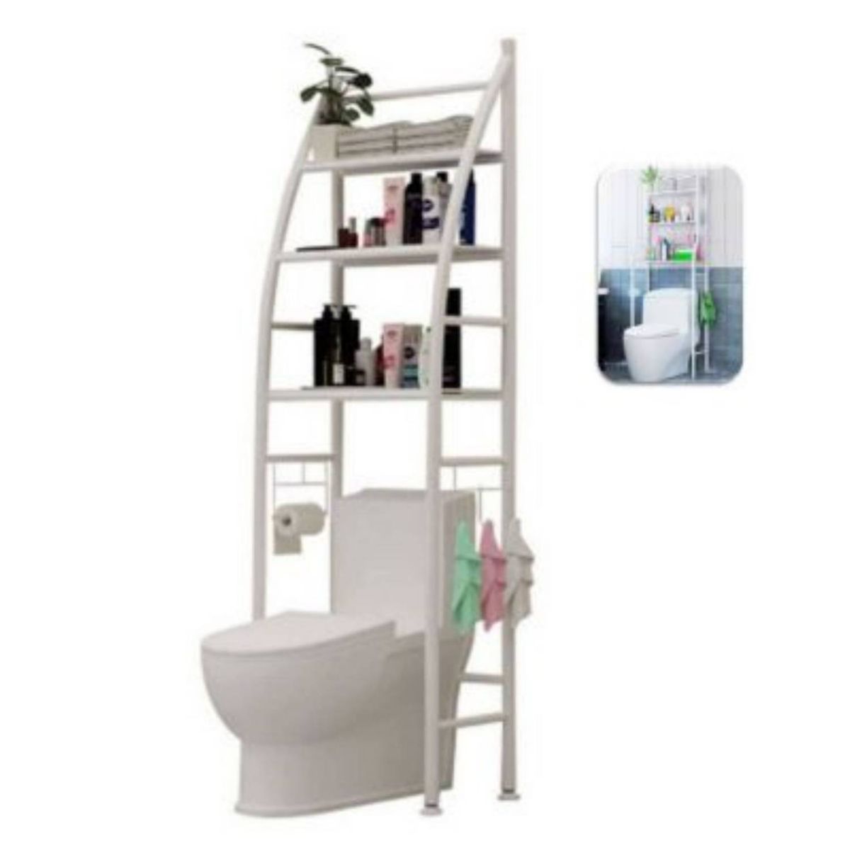 GENERICO - Estante organizador para baño 3 niveles Blanco