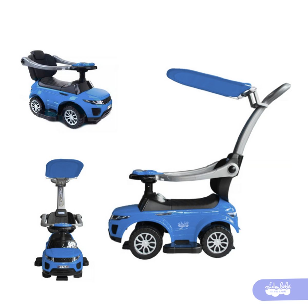 GENERICO - Correpasillos Empujador 3 en 1 con luces -Azul