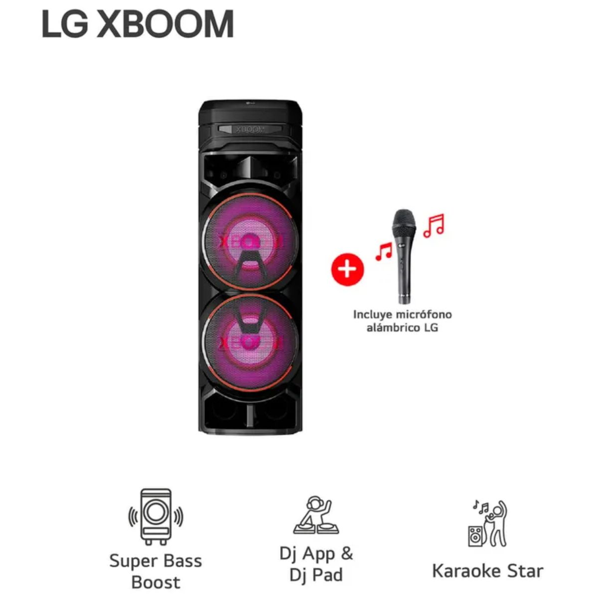 LG - Torre de sonido LG XBOOM RNC9 Multi-Bluetooth Karaoke Star