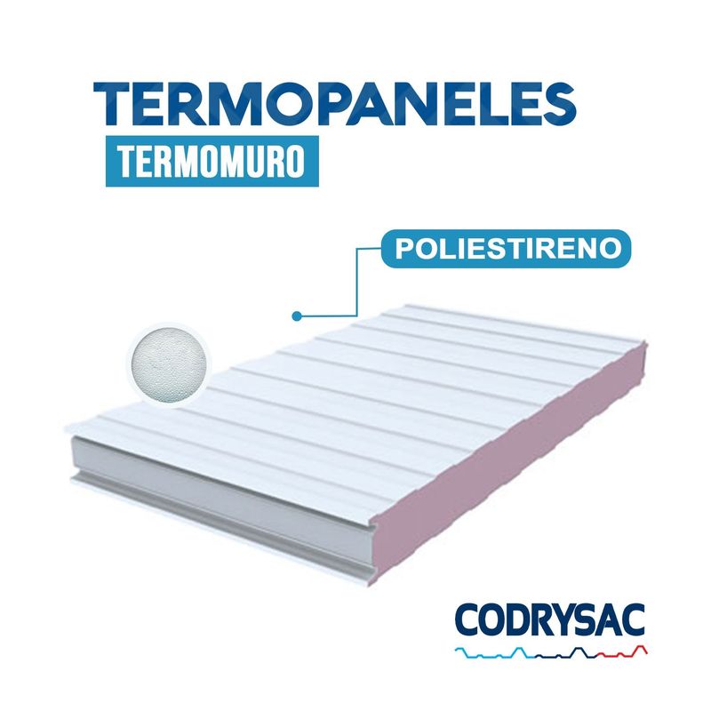 CODRYSAC - Panel Sándwich Termo Acústico Muro Poliestireno 50mm 1m x 3.60 m