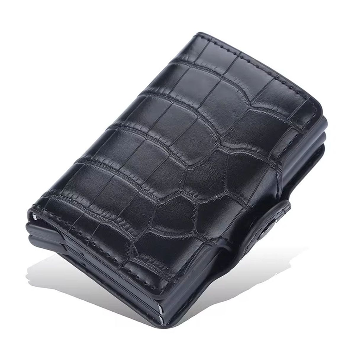 BAELLERRY - BILLETERA HOMBRE CUERO TARJETERO ANTIRROBO RFID BAELLERRY NEGRO M009