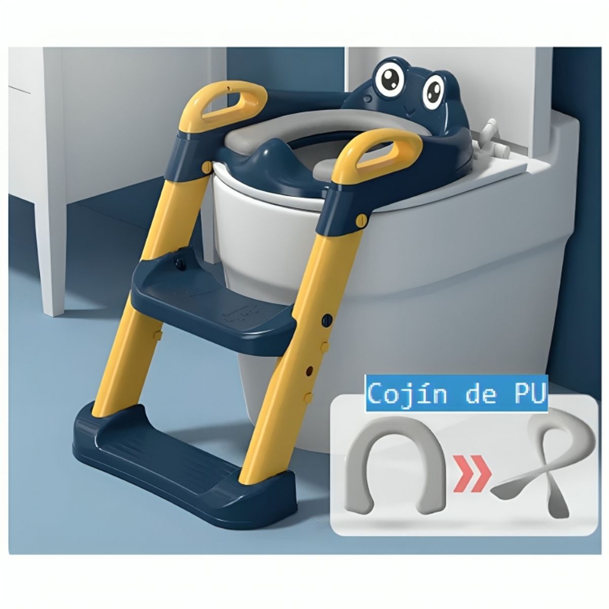 GENERICO - Escalera Con Asiento Incorporado Para Ir Al Baño Para Niños