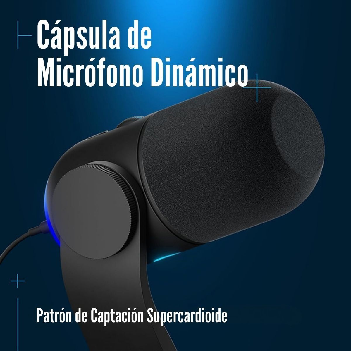 LOGITECH - Logitech G - Micrófono Yeti GX Dinámico RGB  Negro