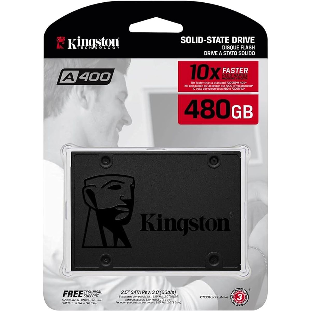 KINGSTON - DISCO DURO SOLIDO DE 480 GB SATA KINGSTON A400
