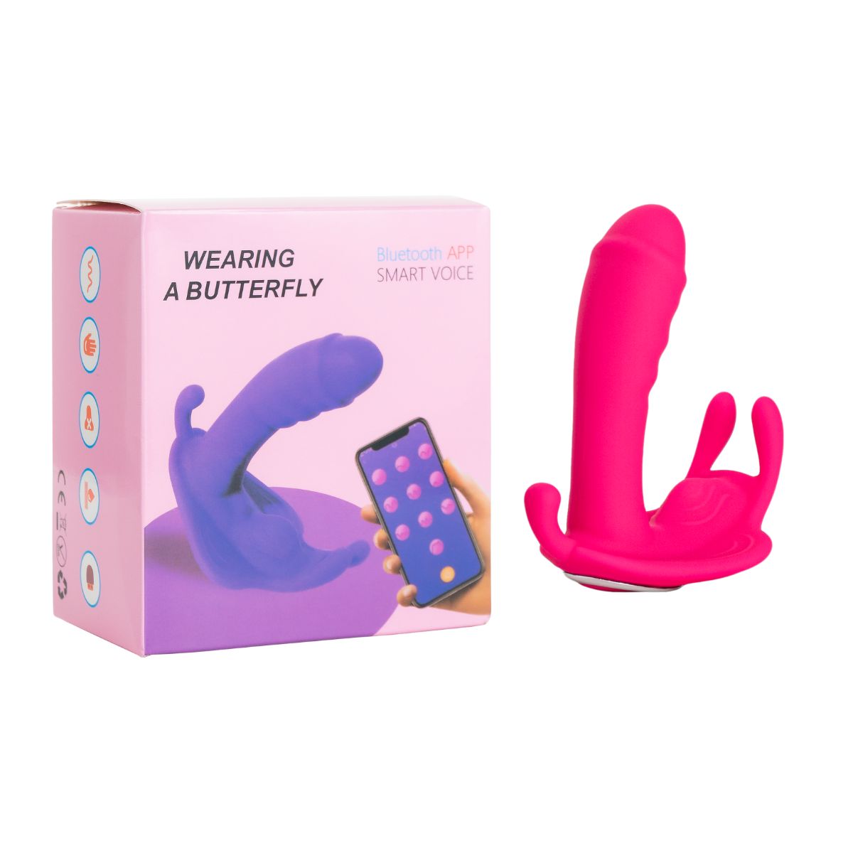 GENERICO - Vibrador con Dildo Uso con APP - Rosado