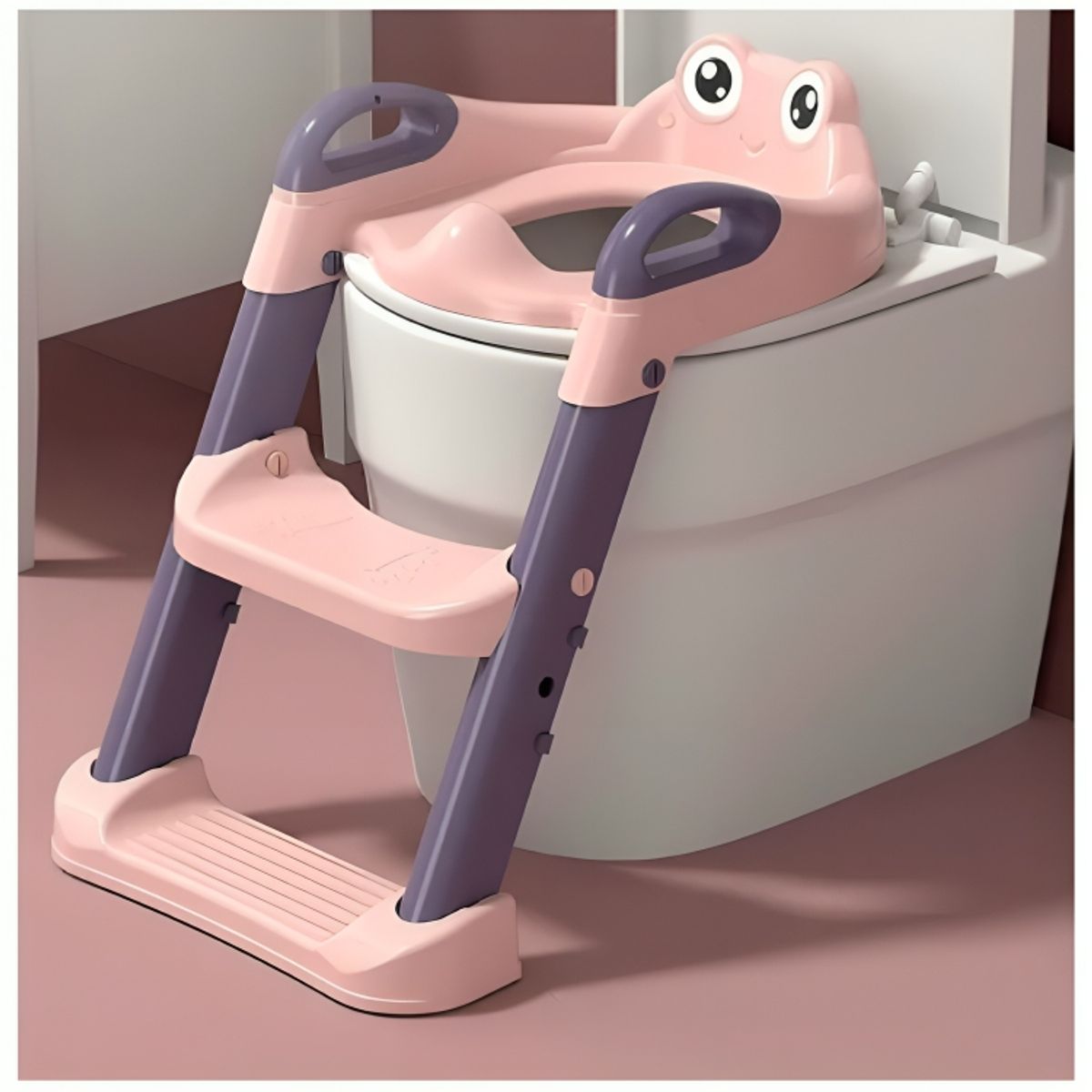 GENERICO - Escalera Con Asiento Incorporado Para Ir Al Baño Para Niños