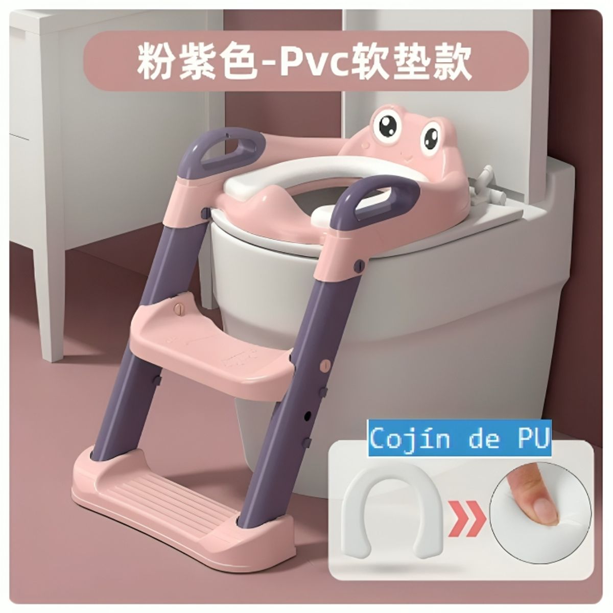 GENERICO - Escalera Con Asiento Incorporado Para Ir Al Baño Para Niños