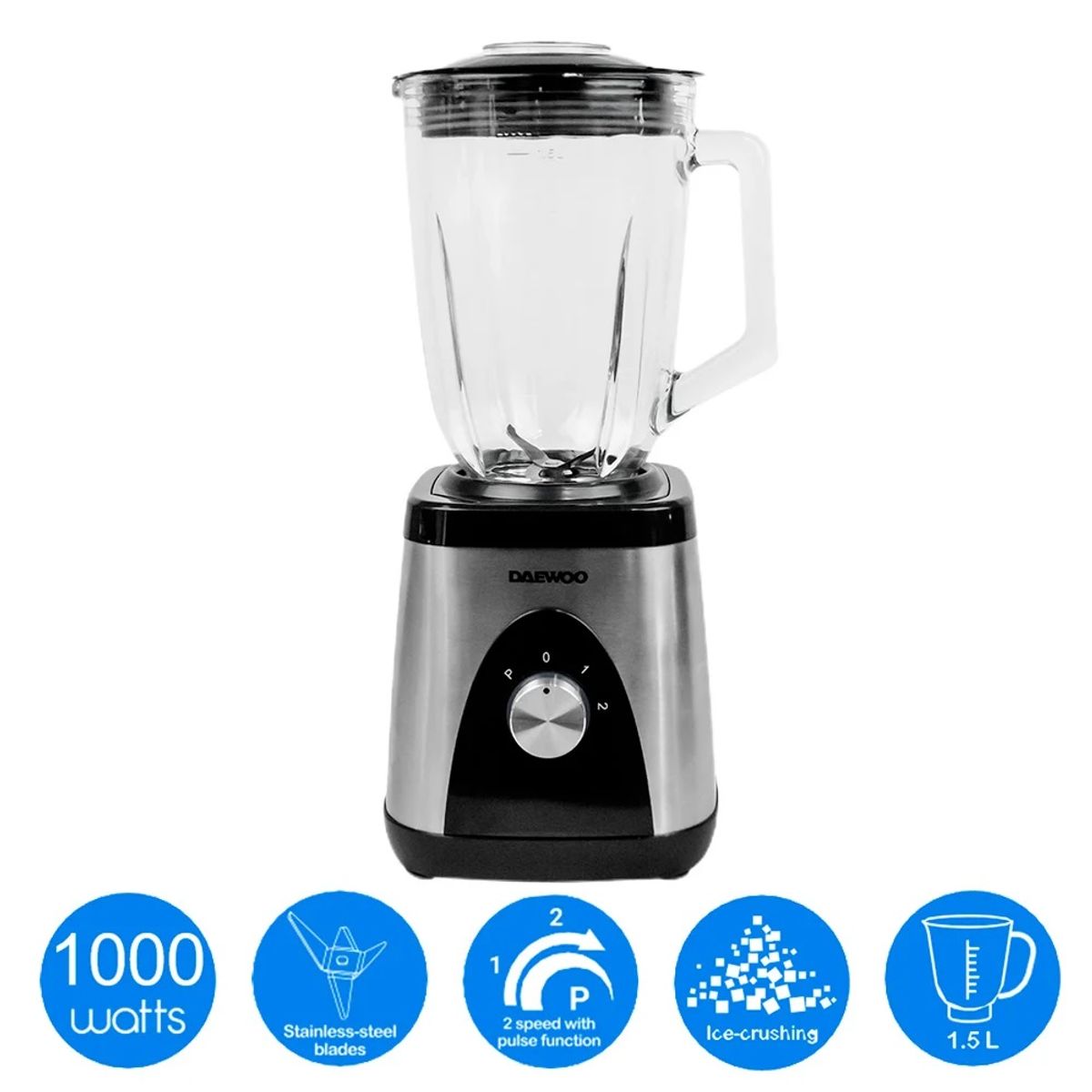 DAEWOO - Licuadora Daewoo 2 Velocidades DBL-1700C 1.5Lt 1000W - Gris